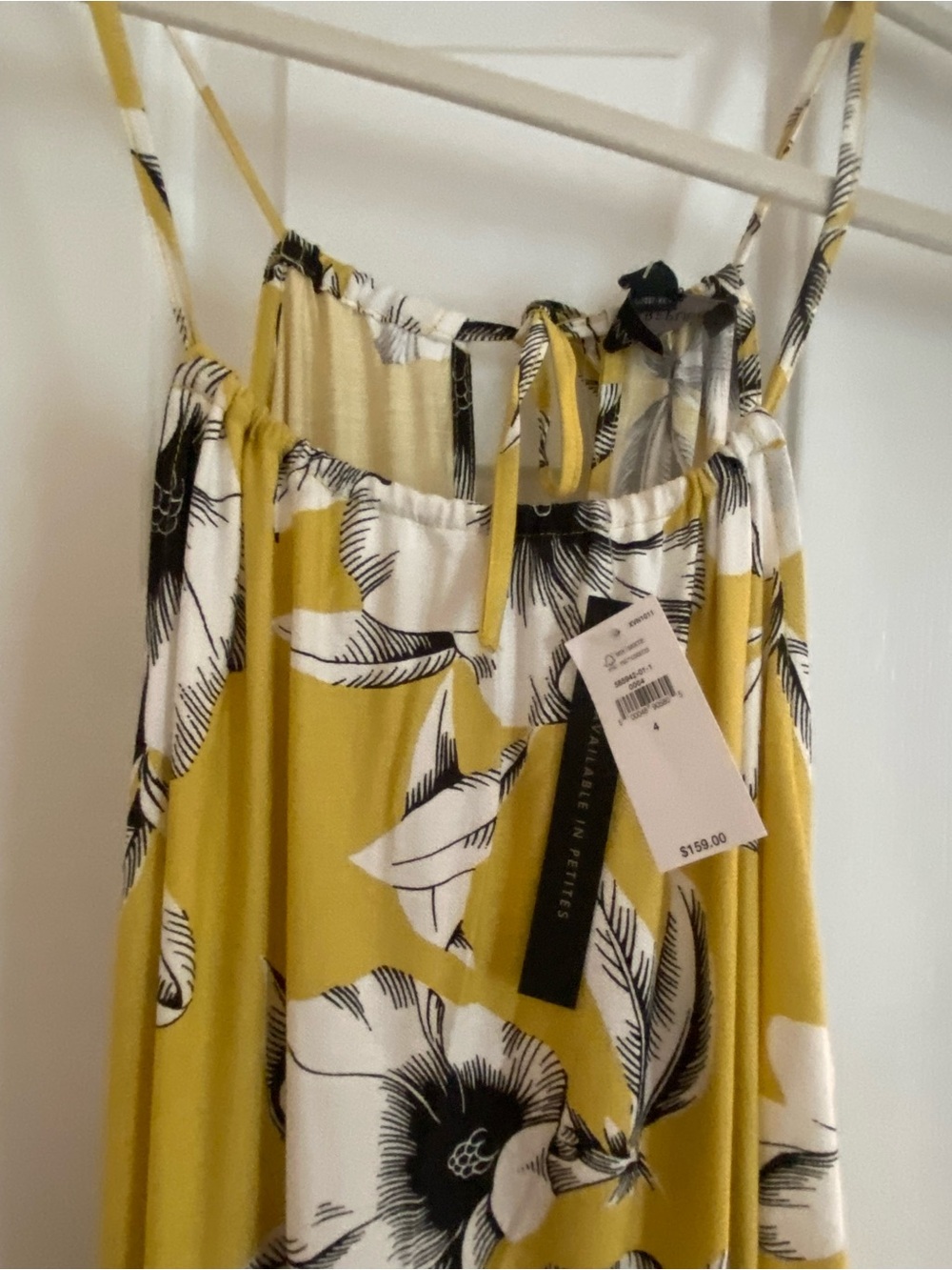 Banana Republic Yellow White Black Floral Sundress
